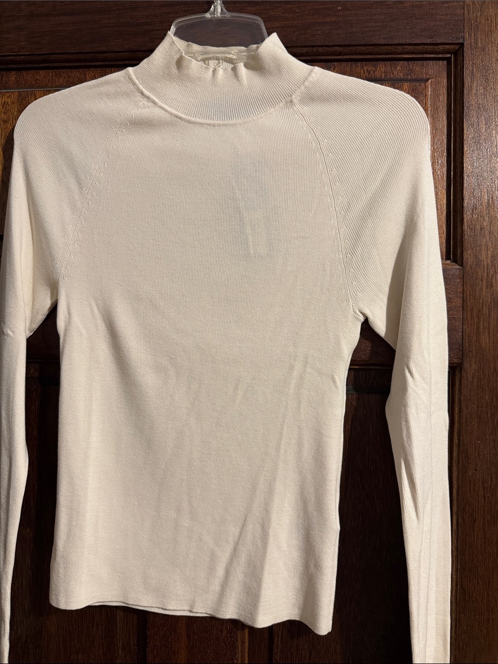 Banana Republic Cream Mock Neck Long-Sleeve Top